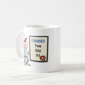 Mug Master's Degree Cute Cartoon Diplôme Nom de l'anné (Devant gauche)