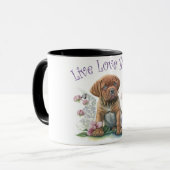 Mug Mastiff Chien Maman Florale (Devant gauche)