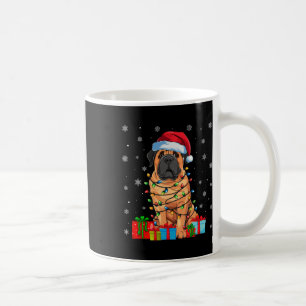 Mug Mastiff Chien moche Noël illumine Santa Hat Mastif