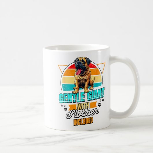 Mug Mastiff Lover Funny Mastiff Dog Retro  (Droite)