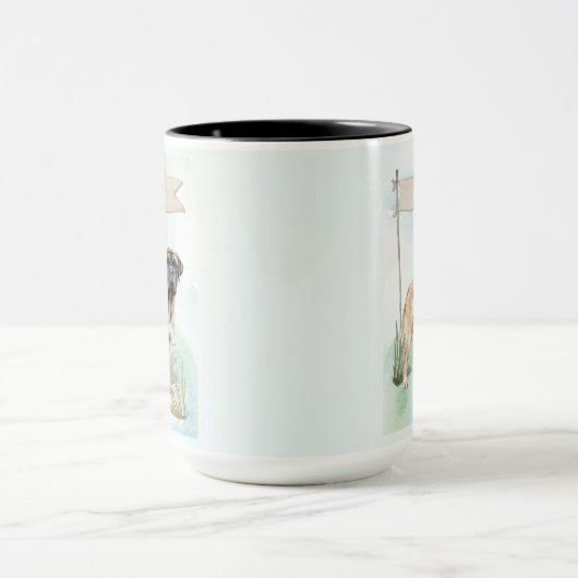 Mug Mastiff Watercolor Personalized Dog (Centre)