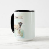 Mug Mastiff Watercolor Personalized Dog (Devant gauche)