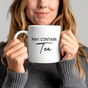 Mug Mat Contient Thé - Typographie Script Citation