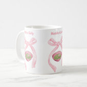 Mug Matcha, Coquette Bow, Pink Bow, Matcha Girl, Mat (Devant gauche)