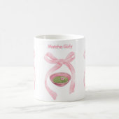Mug Matcha, Coquette Bow, Pink Bow, Matcha Girl, Mat (Centre)