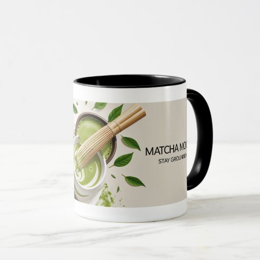 Mug Matcha Mood Restez à terre Coupe (Devant droit)
