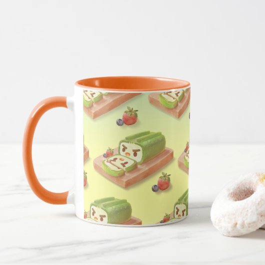 Mug Matcha Swiss Roll: Iron T Green Tea Cake Art (Avec donut)