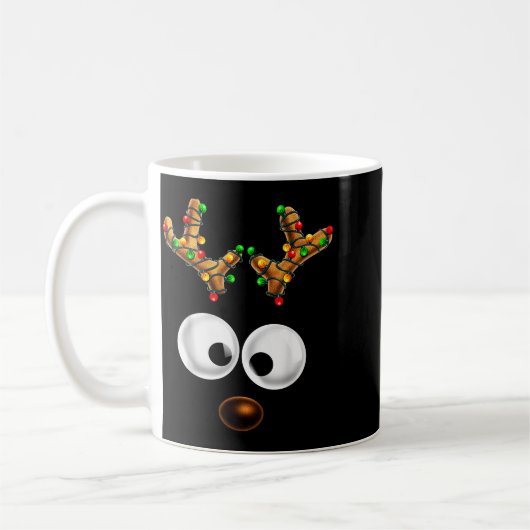 Mug Matching Family Christmas Reindeer Face Christmas  (Gauche)