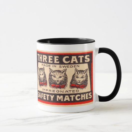 Mug Matchs de sécurité de chats du cru trois (Droite)