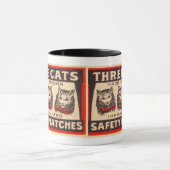Mug Matchs de sécurité de chats du cru trois (Centre)