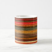Mug Matériau Textile Rayures Rouge Orange et Vert (Centre)