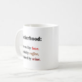 Mug Maternité actionnée par l'amour soutenu par le vin (Devant gauche)