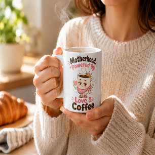 Mug Maternité alimentée par l'amour et le café Maman d