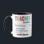 Mug Math Best Teacher Cadeau<br><div class="desc">Customisez cette drôle de coutume meilleure tasse cadeau pour enseignant pour faire un cadeau qu'ils aimeront. Un grand cadeau pour les enseignants de l'école à domicile,  les enseignants aides et professeurs.</div>