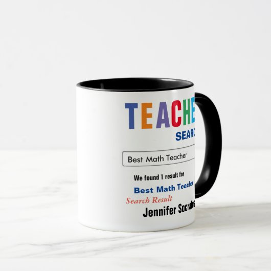 Mug Math Best Teacher Cadeau (Devant droit)