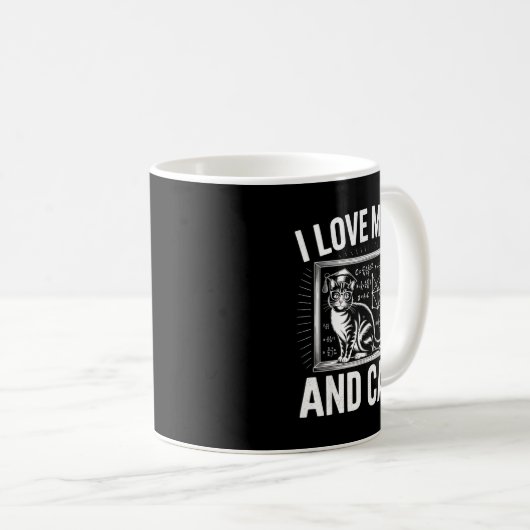 Mug Math Cat Lover Funny Math Teacher I Love Math And (Devant droit)