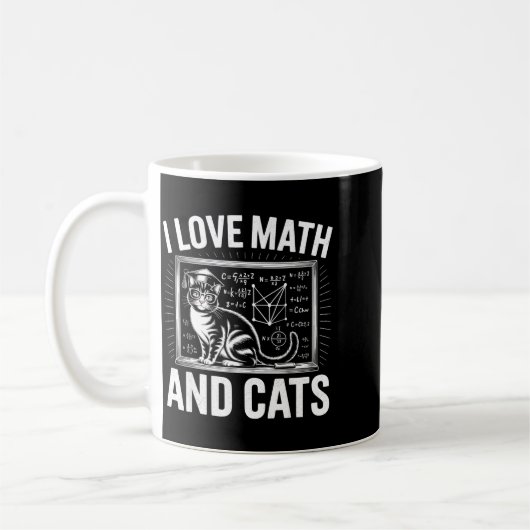 Mug Math Cat Lover Funny Math Teacher I Love Math And  (Gauche)