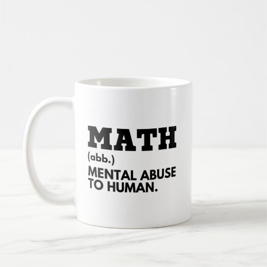 Mug Math Enseignant Mal Abus À Humain Drôle Plaisanter (Gauche)