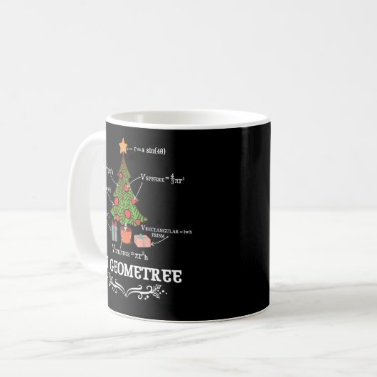 Mug Math Geometry Arbre de Noël Geometree Enseignant (Devant gauche)