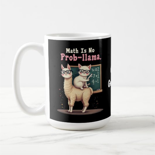 Mug Math Is No Prob-llama Fun & Cute Math Inspiration (Gauche)