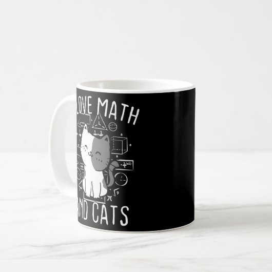 Mug Math Kitty Chat I Love Math And Cats Mathématiques (Devant gauche)