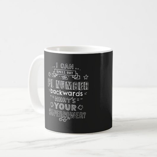 Mug Math Nerd Superpower Numéro Pi Amusant (Devant gauche)