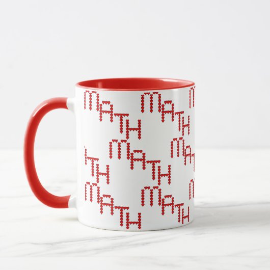 Mug Math Red Hearts Texte (Gauche)