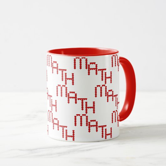 Mug Math Red Hearts Texte (Devant droit)