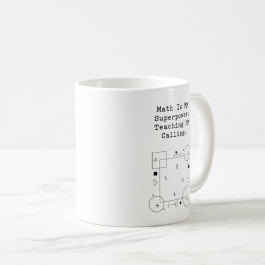 Mug Math Superpower Teacher | Calling & Passion (Devant droit)