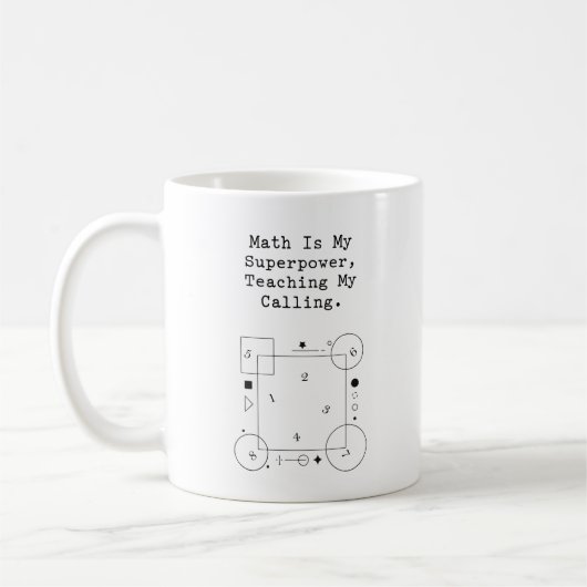 Mug Math Superpower Teacher | Calling & Passion (Gauche)