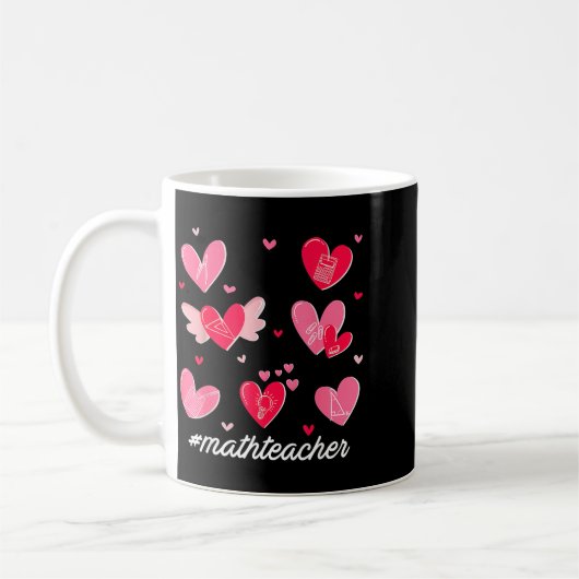 Mug Math Teacher Heart Valentines Day Mathematics Teac (Gauche)