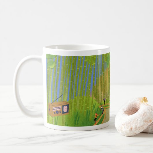 Mug Matin Danse Chérie lever du soleil sur l'air (Avec donut)