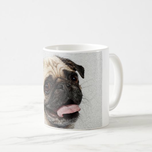 Mug matin de chien de carlin (Devant droit)