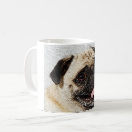 Mug matin de chien de carlin (Devant gauche)