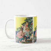 Mug Matin de Noël Vintage, Enfants Ouverture Cadeaux (Gauche)
