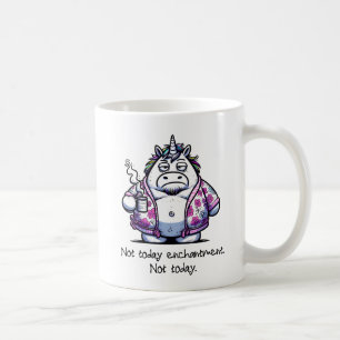 Mug Matin Unicorn Boire du café en peignoir