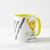 Mug Matins alimentés par le café et l'optimisme (Devant droit)