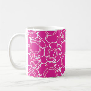 Mug Matrice florale abstraite (rose chaud) Beaux-arts
