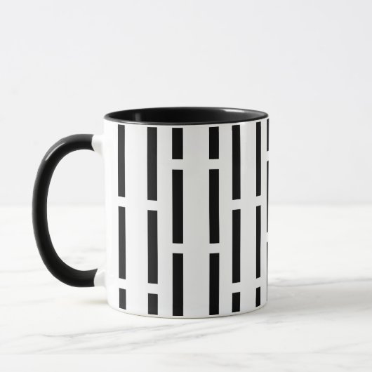 Mug Matrice monochrome moderne noir et blanc découpé (Gauche)