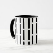 Mug Matrice monochrome moderne noir et blanc découpé (Devant gauche)