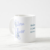 Mug Matron d'honneur Floral Letter Dusty Blue Custom (Devant gauche)