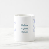 Mug Matron d'honneur Floral Letter Dusty Blue Custom (Centre)