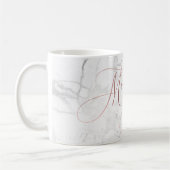 Mug Matron d'honneur/Marbre+Faux Rose Script or (Gauche)