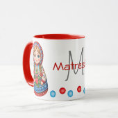 Mug Matryoshkas de charme avec touche personnalisée (Devant gauche)