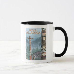 Mug Mâts totémiques de l'Alaska - Sitka, Alaska