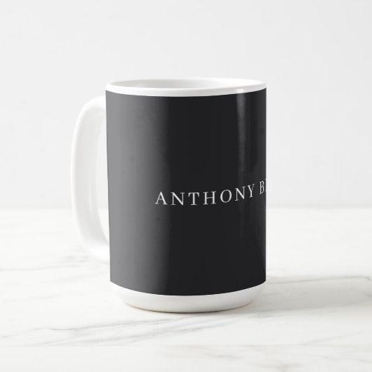 Mug Matte Black Minimalist Plain Elegant Classical (Devant gauche)