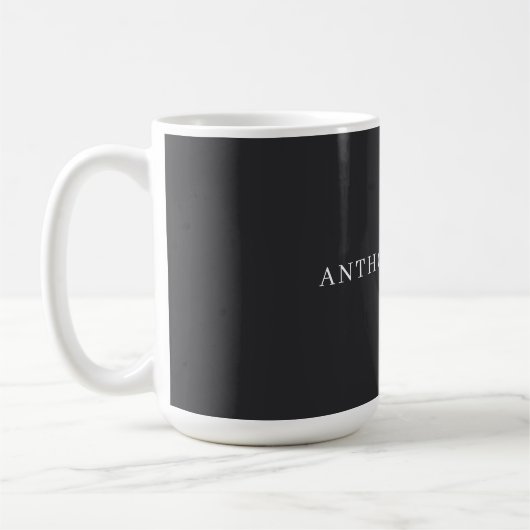 Mug Matte Black Minimalist Plain Elegant Classical (Gauche)