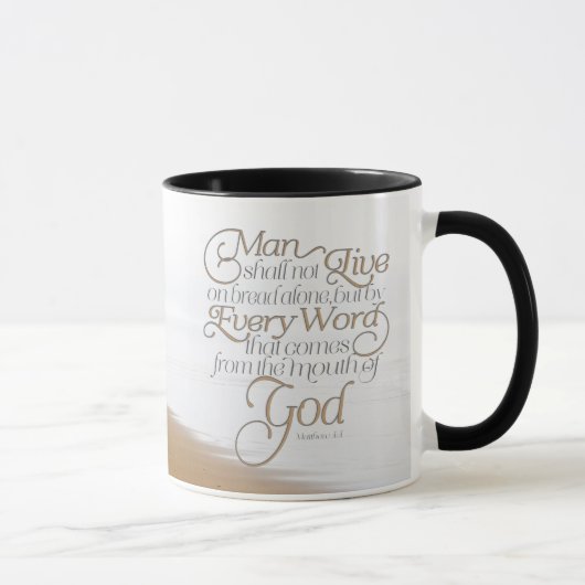 Mug Matthew 4:4 On shall not live on bread alone (Droite)