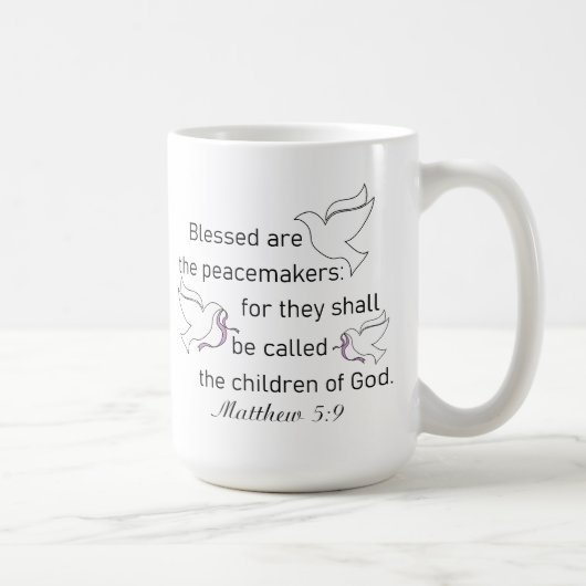 Mug Matthew 5:9 Bénis Sont Les Cafés Des Ouvriers De L (Droite)