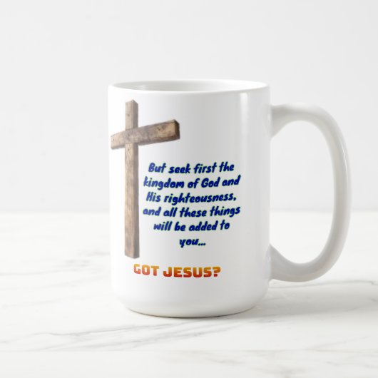 Mug Matthew 6:33 Cross (Droite)